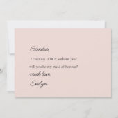 ほこりっぽいバラ赤面フローラは花嫁の提案をする 招待状 (裏面)