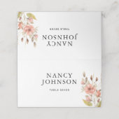 ほこりっぽいバラ赤面フローラ(ゲスト名結婚付) プレイスカード (外部開封)