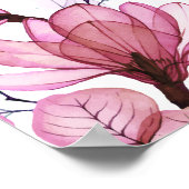 ほこりっぽいバラ透明フローラバプテスマ歓迎サイン ポスター (角)