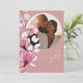 ほこりっぽいバラ透明フローラフォトテーブル番号 招待状 (スタンド正面)