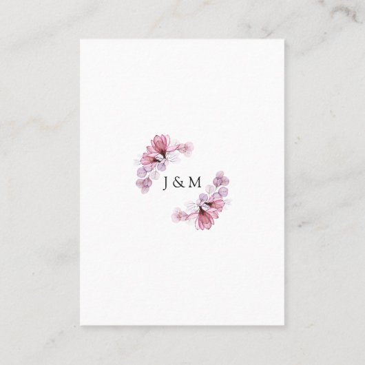 ほこりっぽいバラ透明フローラ結婚ズサンキュー プレイスカード (裏面)