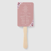 ほこりっぽいバラ透明フローラ結婚式 プログラム ハンドファン (裏面)