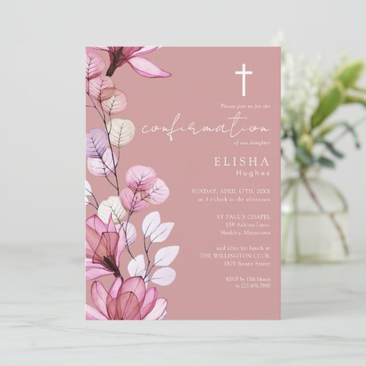 ほこりっぽいバラ透過フローラの確認 招待状 (スタンド正面)