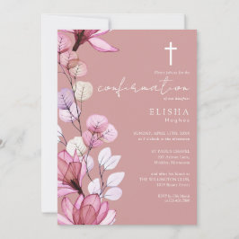 ほこりっぽいバラ透過フローラの確認 招待状