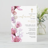 ほこりっぽいバラ透過フローラ金ゴールドの確認 招待状 (スタンド正面)