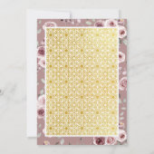 ほこりっぽいバラ金ゴールドイスラム様式ムスリム結婚ズ 招待状 (裏面)