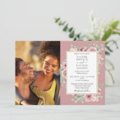 ほこりっぽいバラ金ゴールドフローラ結婚写真 招待状 (スタンド正面)