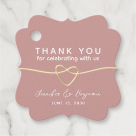 ほこりっぽいバラ金ゴールド結婚ハート フェイバータグ