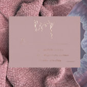 ほこりっぽいバラ金ゴールド結婚ピンクのブライダルシャワーRSVP 箔招待状