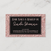 ほこりっぽいバラ金ゴールド赤面ピンクフローラアートパターン 名刺 (裏面)