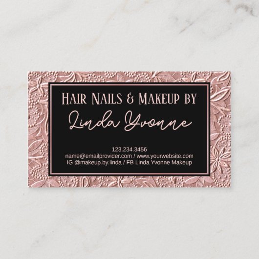 ほこりっぽいバラ金ゴールド赤面ピンクフローラアートパターン 名刺 (裏面)