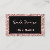 ほこりっぽいバラ金ゴールド赤面ピンクフローラアートパターン 名刺 (正面)