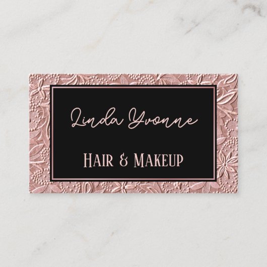 ほこりっぽいバラ金ゴールド赤面ピンクフローラアートパターン 名刺 (正面)