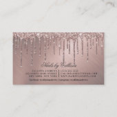 ほこりっぽいバラ金ゴールド金属グリッタードリップ爪、 ネイルポーランド語 名刺 (裏面)