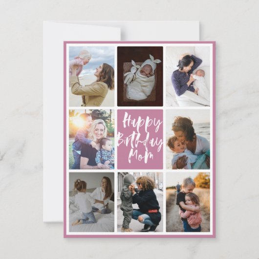 ほこりっぽいバラ8フォトコラージュハッピーバースデーママ (正面)