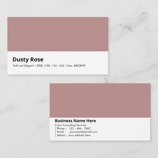 ほこりっぽいバラ | 「やわらかいエレガントと」 名刺 (正面/裏面)
