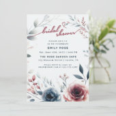 ほこりっぽいバラ&アイボリーブライダルシャワー招待状 サンキューカード (スタンド正面)