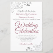 ほこりっぽいバラ&ホワイトバジェット結婚式が大きく招待 (正面)