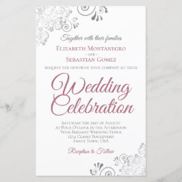 ほこりっぽいバラ&ホワイトバジェット結婚式が大きく招待