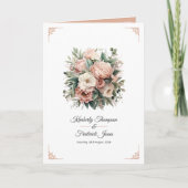 ほこりっぽいバラ、ミントグリーン、赤面フローラ結婚ズ プログラム (正面)