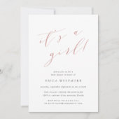 ほこりっぽいバラ「女の子だ」全てを一つの赤ちゃんシャワーで 招待状 (正面)