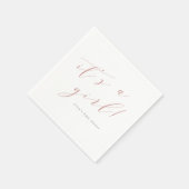 ほこりっぽいバラ「女の子だ」書道ベビーシャワー スタンダードカクテルナプキン (角)