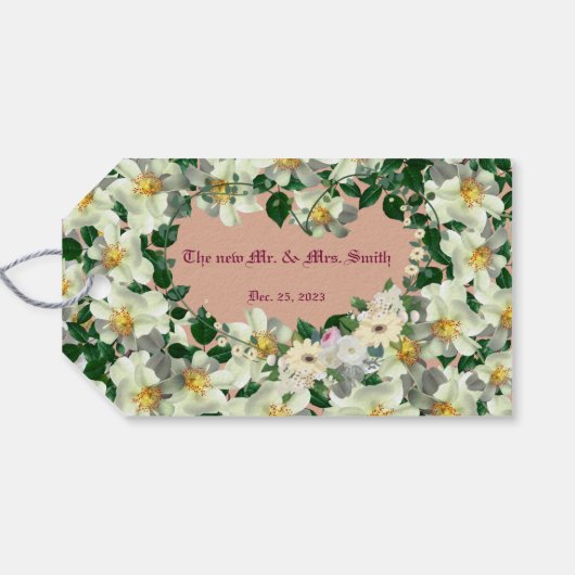 ほこりっぽいバラ-結婚式の引き出物ギフトラベル ギフトタグ (裏面横)