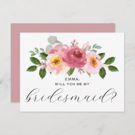 ほこりっぽいバラ |赤面ピンクのフローラ花嫁 ポストカード