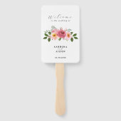 ほこりっぽいバラ |赤面ピンクフローラ結婚ズ ハンドファン (裏面)