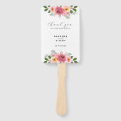 ほこりっぽいバラ |赤面ピンクフローラ結婚ズ ハンドファン (正面)