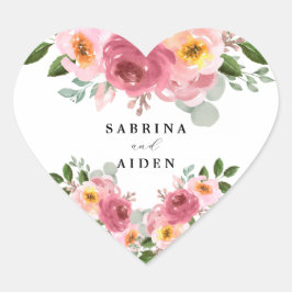 ほこりっぽいバラ |赤面ピンクフローラ結婚ズ ハートシール