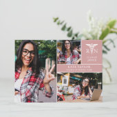 ほこりっぽいバラRN看護3写真卒業パーティー 招待状 (スタンド正面)