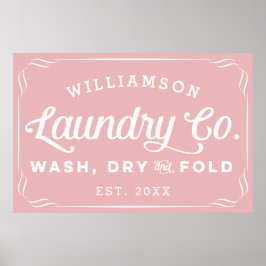 ほこりっぽいパーソナライズされたバラランドリー洗濯乾式折り畳み看板 ポスター