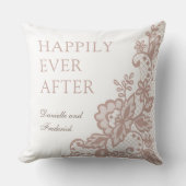 ほこりっぽいパーソナライズされたバラ結婚の綿花 クッション (正面)