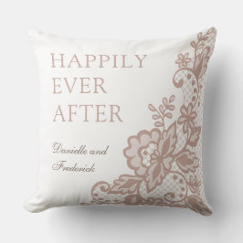 ほこりっぽいパーソナライズされたバラ結婚の綿花 クッション