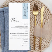 ほこりっぽいパーソナライズされたブルーとゲスト名エレガント メニュー