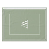 ほこりっぽいパーソナライズされた緑のイニシャルテーブルクロス テーブルクロス (正面(横))