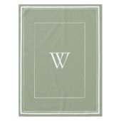 ほこりっぽいパーソナライズされた緑のイニシャルテーブルクロス テーブルクロス (正面)