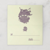 ほこりっぽいパープルマスカレードボール募金会ガラア プレイスカード (外部開封)