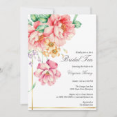 ほこりっぽいビクトリアンピンクガーデンティーブライダルシャワー 招待状 (正面)