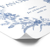 ほこりっぽいビクトリアンブルーフランスのガーデン好意サイン ポスター (角)