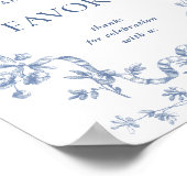 ほこりっぽいビクトリアンブルーフランスのガーデン好意サイン ポスター (角)