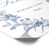 ほこりっぽいビクトリアンブルーフランスのガーデン好意サイン ポスター (角)