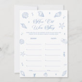 ほこりっぽいビーチ赤ちゃんシャワー年齢のゲームカードを推測 招待状 (正面)