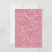 ほこりっぽいピエレガントンクフローラ結婚の食事の選択 出欠カード (裏面)