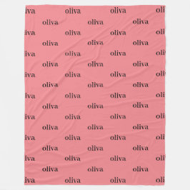 ほこりっぽいピシンプルックパーソナライズされたスの繰り返し名 フリースブランケット