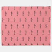 ほこりっぽいピシンプルックパーソナライズされたスの繰り返し名 フリースブランケット (正面(横))