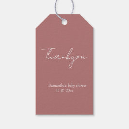 ほこりっぽいピミニマルッ素朴クの赤ちゃんサンキュー ギフトタグ