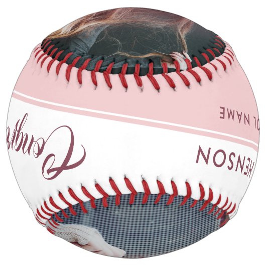 ほこりっぽいピンクおめでとう卒業2写真 ソフトボール (裏面)