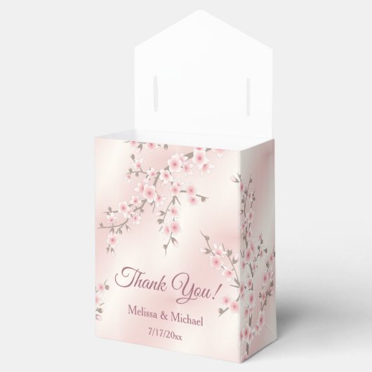 ほこりっぽいピンクさくらんぼカスタムブロッサム中国の結婚ズ フェイバーボックス (オープン)